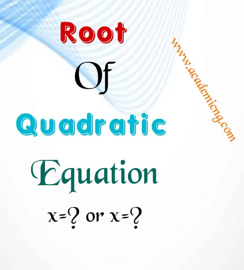 root of quadratic equation question