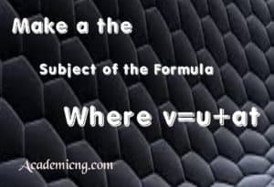 Solving subject of the formula