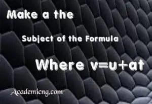 Solving subject of the formula