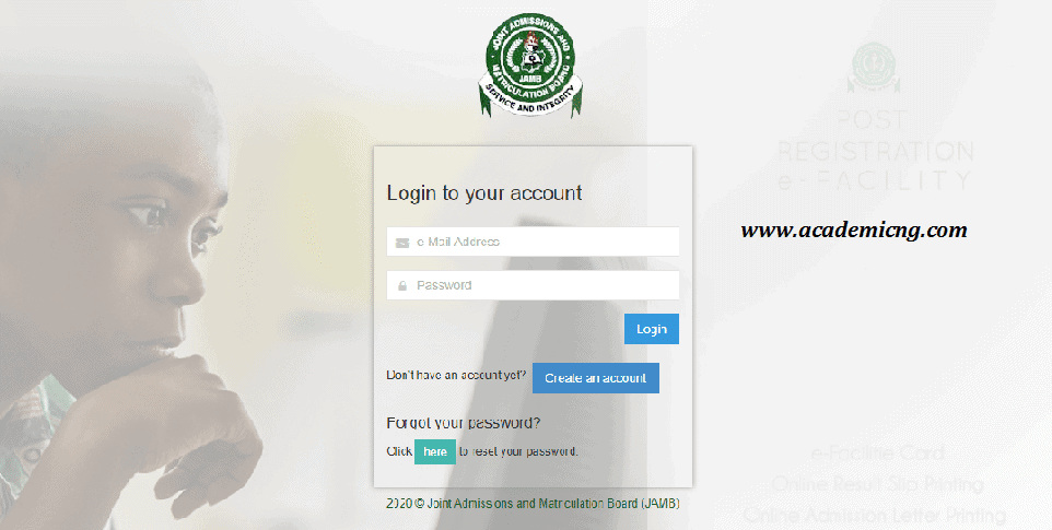 JAMB admission list portal