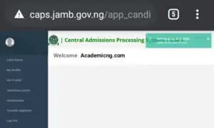 Jamb admission homepage