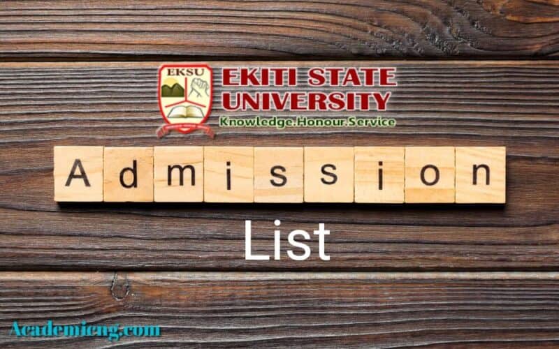 EKSU Admission List 2022/2023 Status [1st, 2nd & 3rd Batch]