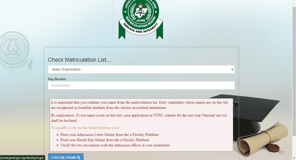 JAMB Matriculation List For NYSC Mobilization 2022/2023 Academicful