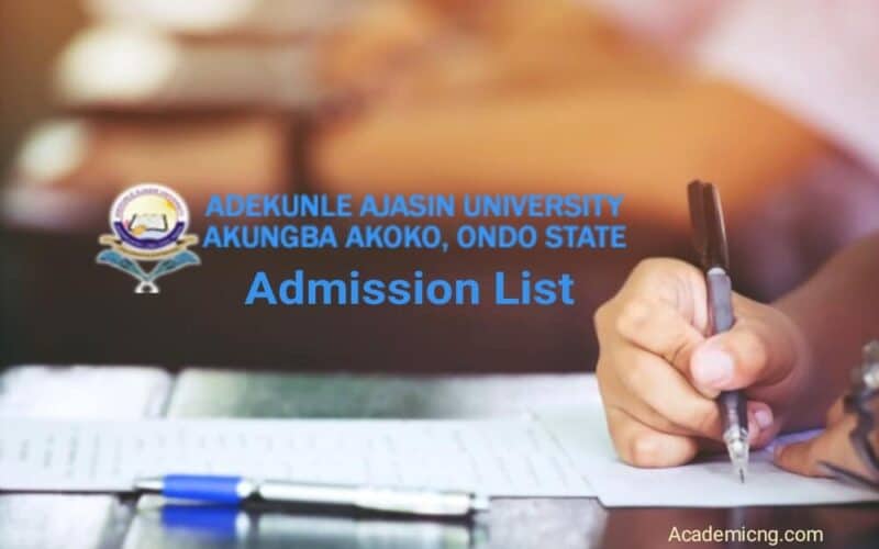 AAUA 2022 Admission List – Check Your Status