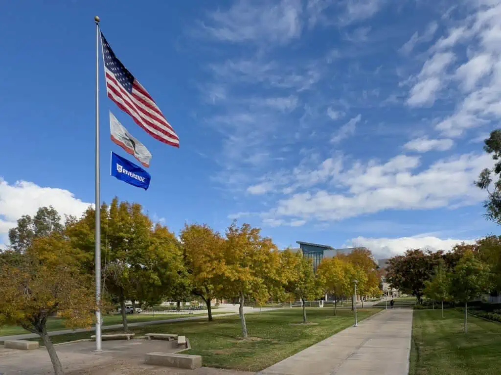 UC Riverside flag pole