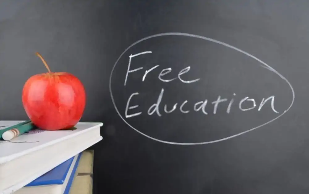 free education written on blackboard