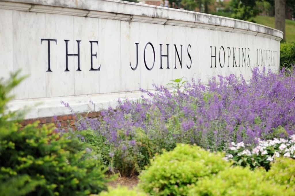 John hopkins university sign