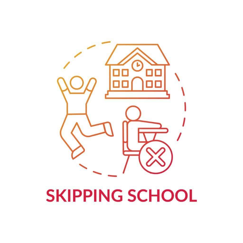skipping school concept