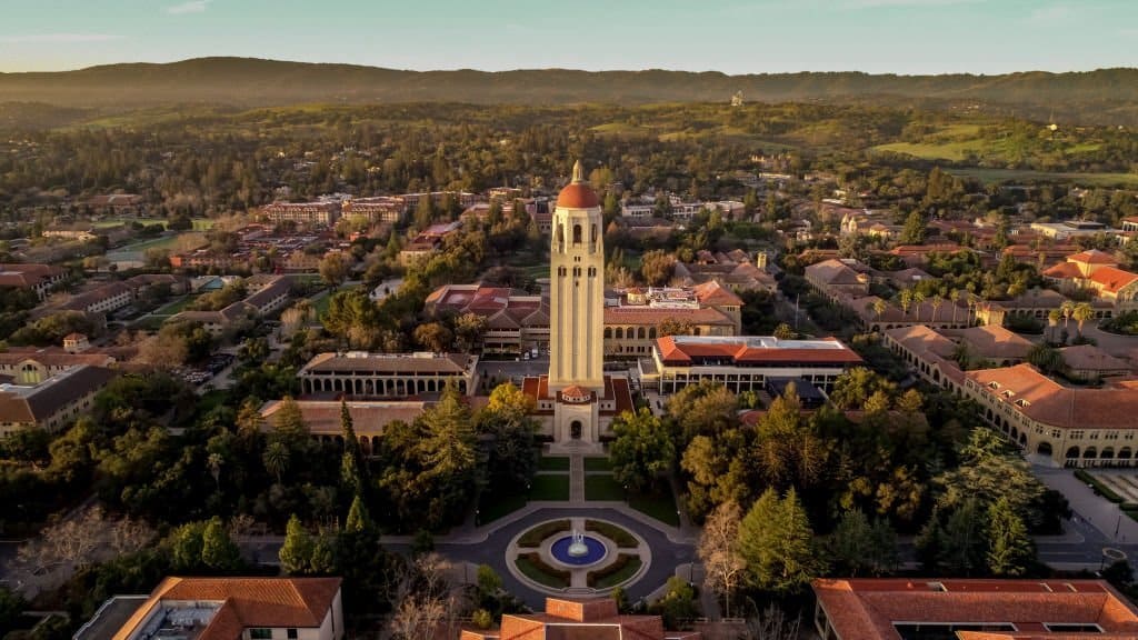Aerial view of Stanford