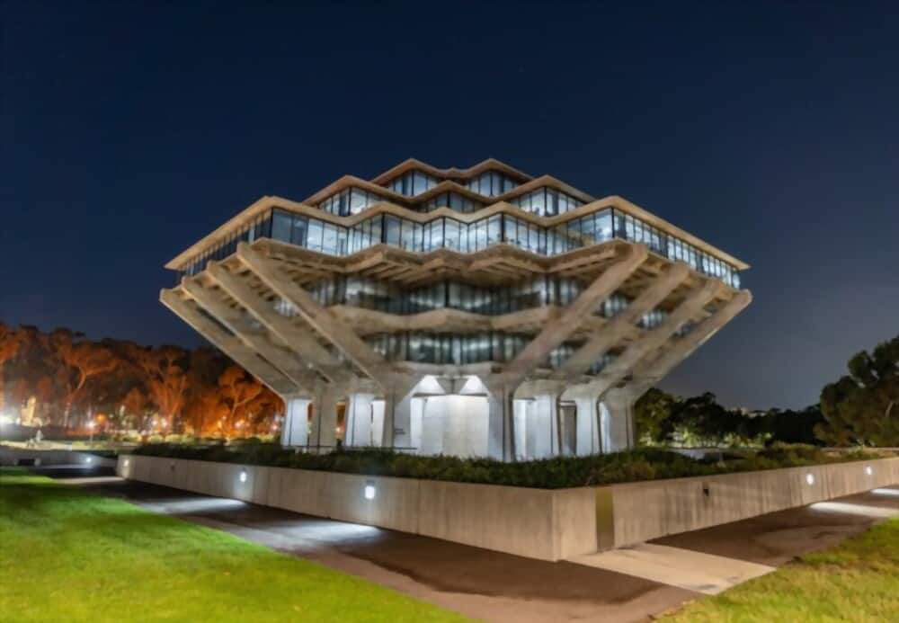UCSD library at night