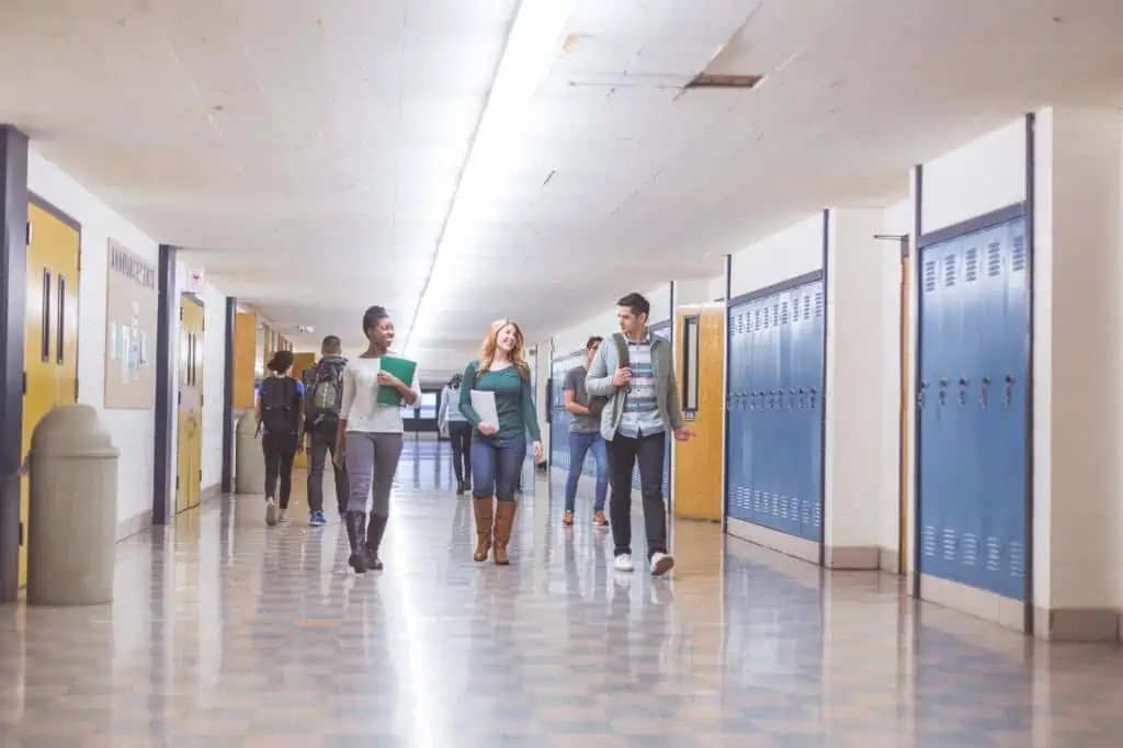 High school hallway