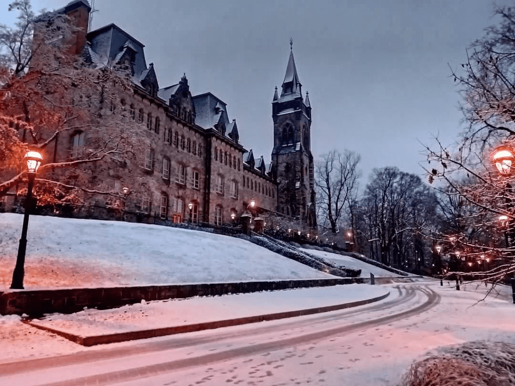 Lehigh building during winter