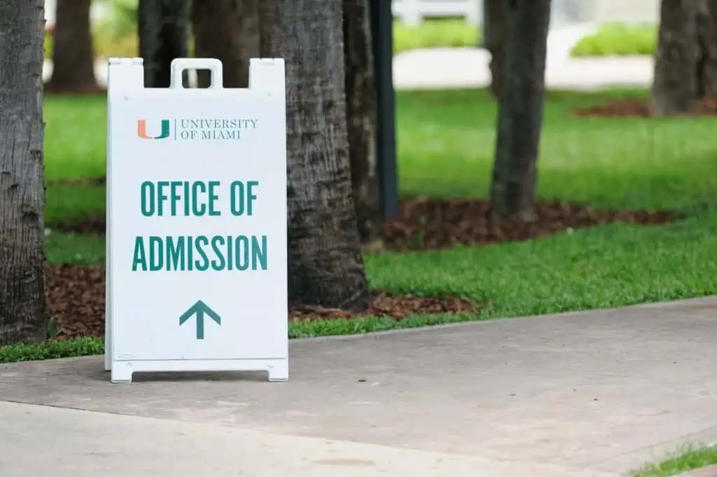 University of Miami admissions office