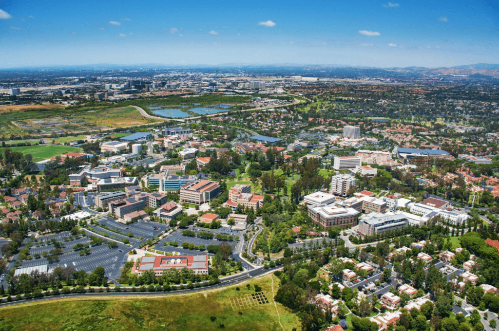 aerial view of uc irvine