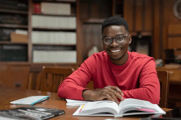 black male student smiling
