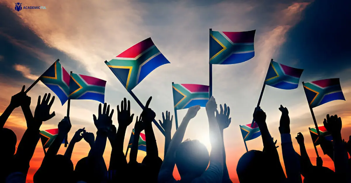 South Africans waving their flags